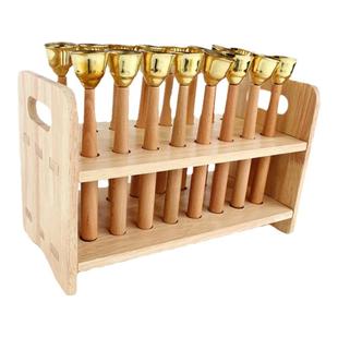 奥尔夫打击乐器儿童音乐教具碰铃响板摇铃双响筒木鱼收纳盒木架子