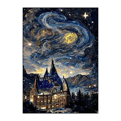 2026新款钻石画霍格沃兹城堡星空高难度女孩手工diy砖石贴画客厅