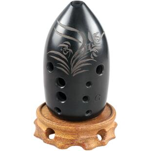 专业演奏10孔陶埙十孔笔筒双腔埙黑陶古乐器手工定音埙F调G调追乐