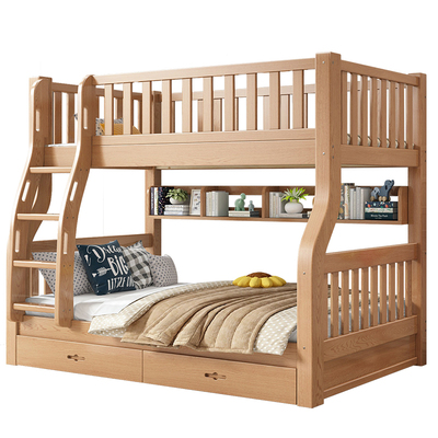 北美红橡木两层儿童床包安装