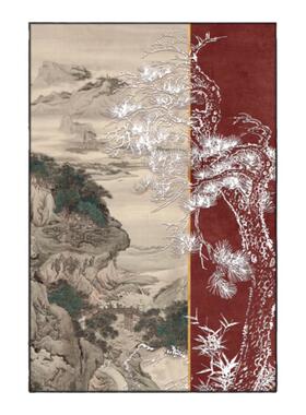 玄关新中式浮雕肌理装饰画
