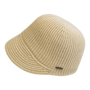 韩版针织马术帽子女秋冬小众字母贴标棒球帽简约百搭显脸小鸭舌帽