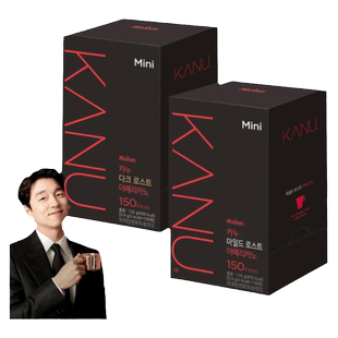 韩国进口麦馨卡奴黑咖啡无糖添加中深度冰美式纯咖啡粉150条盒装