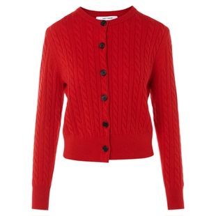 朗姿圆领高级感纯羊毛气质高智打底衫毛衣上衣2026春新款针织开衫