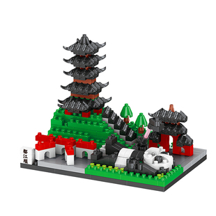 成都地标建筑玩具微颗粒积木儿童益智拼装都江堰街景拼图男孩礼物