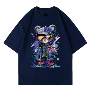 NASA联名夏季纯棉短袖T恤男女款休闲宽松简约印花上衣情侣五分袖