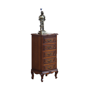 美式五斗柜欧式主卧室床头实木储物柜法式客厅复古玄关小斗柜边柜