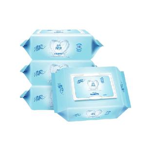清风EDI纯水湿巾大尺寸加厚80片4包婴儿口手湿巾亲肤新老交替