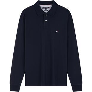 【1985系列】Tommy秋冬男装珠地网眼商务休闲纯色长袖T恤POLO衫