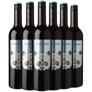 张裕菲尼潘达熊猫赤霞珠半干红葡萄酒红酒囤货整箱