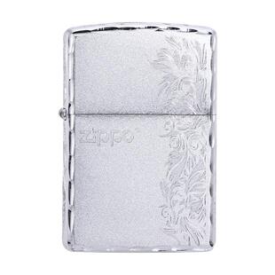 Zippo正品打火机 三面手雕镀银繁花官方旗舰店防风煤油送男友礼物