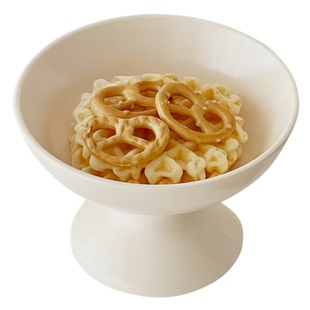 北欧奶油色密胺水果盘高脚果盘零食盘客厅茶几点心盘首饰收纳托盘