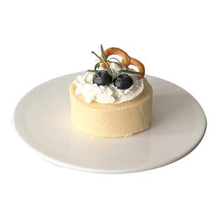 简约纯白陶瓷盘平板蛋糕甜品盘创意展示碟西点慕斯盘子牛排西餐盘