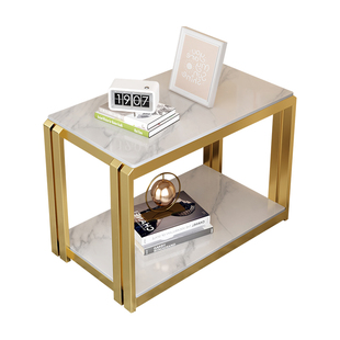 客厅长方形边几沙发侧边柜家用小茶几简约岩板正方形角几小置物桌