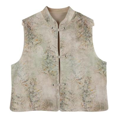 新中式亚麻文艺国风复古马甲女