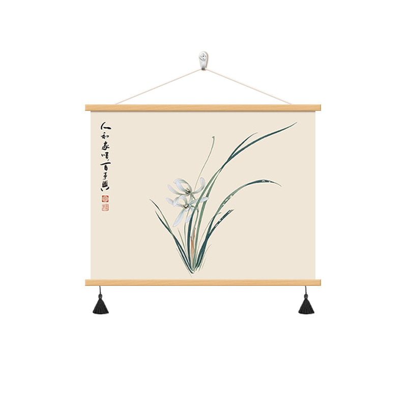 兰花图厨房餐厅装饰画电表箱挂画