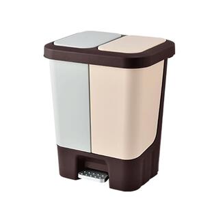 干湿分离垃圾桶家用厨房客厅垃圾箱双桶脚踏式带盖按压分类拉圾筒