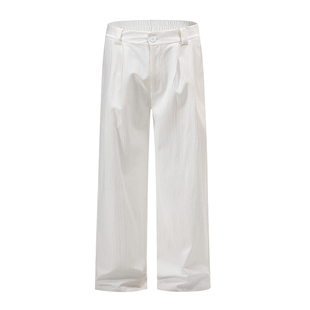 XAKA美式复古宽松黑色休闲西裤男女简约vibe直筒垂坠高级感长裤潮