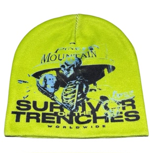 外贸出口美式冷帽毛线帽秋冬防寒保暖针织帽潮流字母嘻哈滑雪帽子