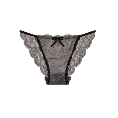 性感高开叉蕾丝绑带内裤女