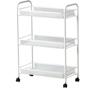 宜家霍纳文推车三层整理架厨房蔬菜置物架收纳可移动拉车国内代购