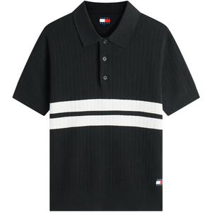 Tommy男女纯棉撞色POLO针织衫