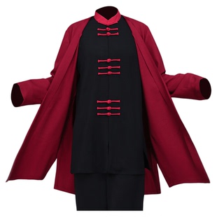 新款春秋季太极服披肩披纱女款高档武术表演服装太极拳练功服装男