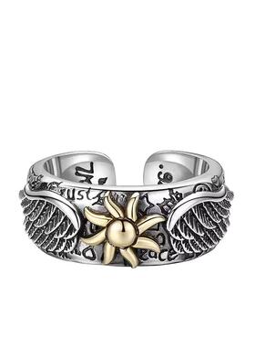 富贵鹿s925银男女复古做旧戒指