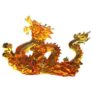 美容院开业礼品办公室中国龙的摆件招财桌面工艺品送礼琉璃装饰品
