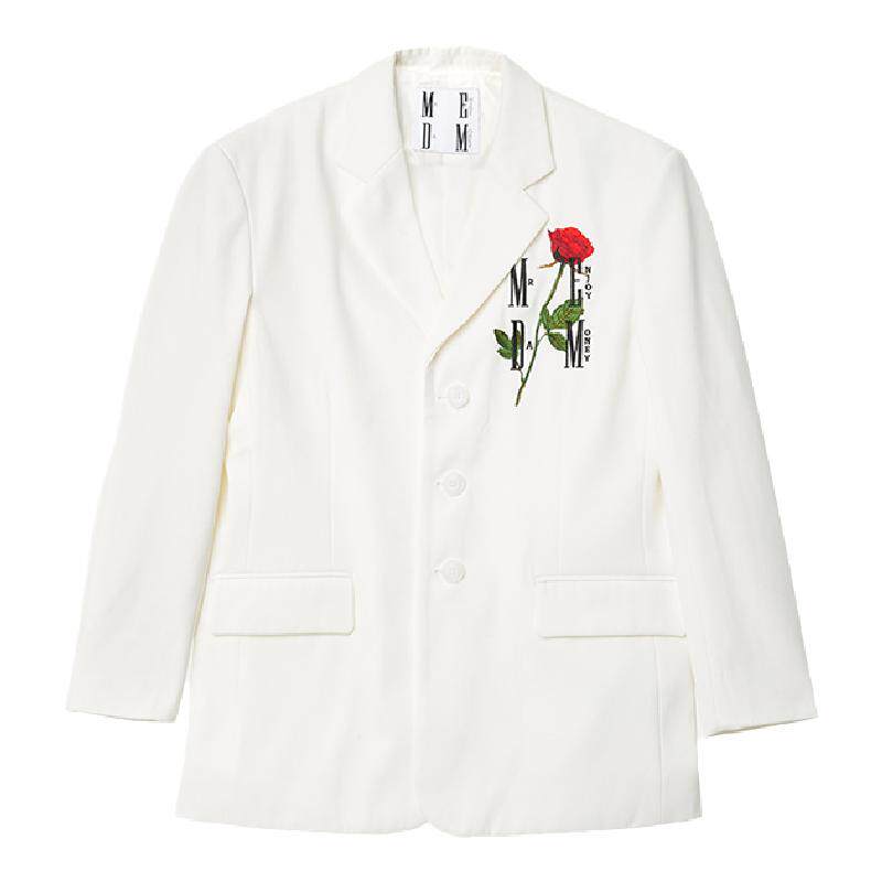 MEDM春季新款情侣玫瑰刺绣西服