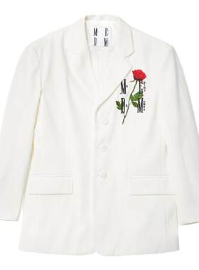 MEDM春季新款情侣玫瑰刺绣西服