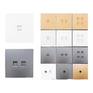 高速双电脑网线插座面板宽带超五六类千兆模块网络插座两口多孔34