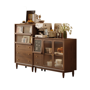 红林日记实木餐边柜餐厅储物收纳柜斗柜客厅一体咖啡柜电视机边柜