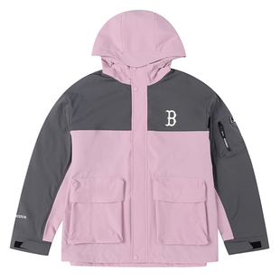 MLB男女装情侣虞书欣同款撞色拼接外套25年新款连帽夹克3AWJB0551