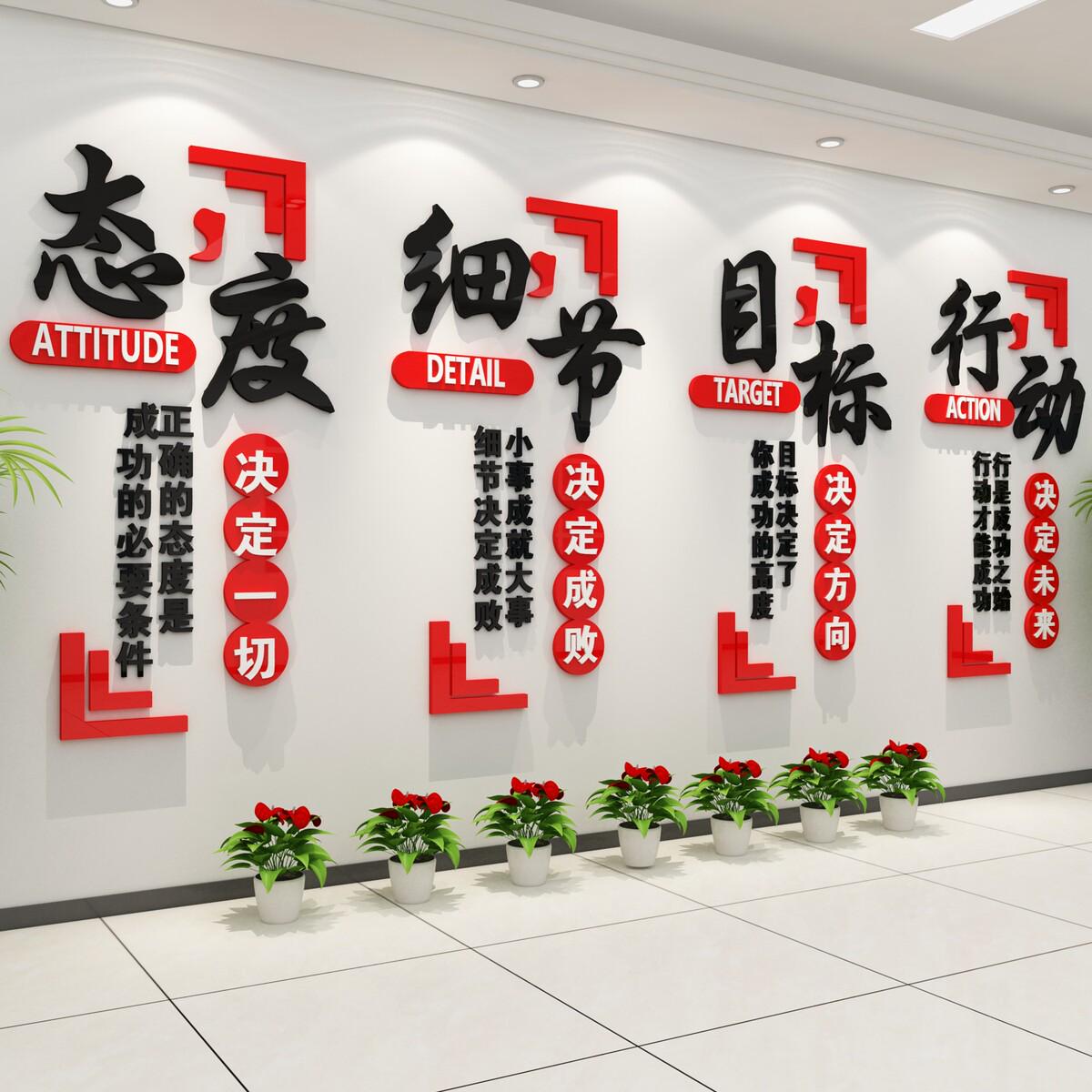 工厂车间文化墙面装饰安全生产质量标语公司办公室企业背景墙贴纸