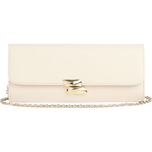 LK BENNETT米白色真皮包包2025年春夏新款西班牙进口羊皮手抓包