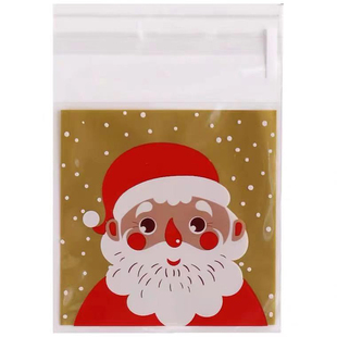 包邮烘焙包装透明饼干袋圣诞节雪花自封粘蛋黄酥点心糖果袋 100个