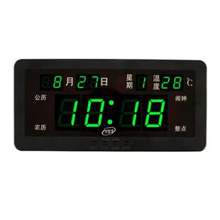 LED数码万年历电子钟客厅静音挂钟 创意夜光时钟闹钟台钟电子钟表