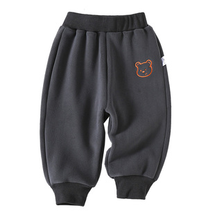 男童裤子宝宝加绒女童秋冬婴儿摇粒绒秋装儿童加厚运动裤保暖长裤