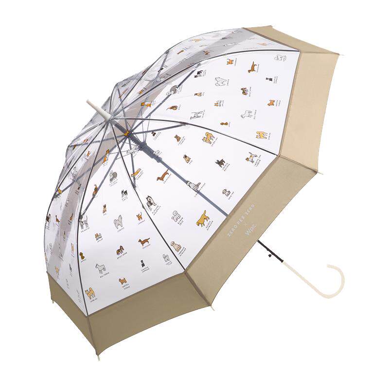 wpc雨伞手动女生高颜值萌宠联名伞透明果冻伞长柄伞大号加固抗风