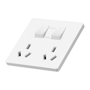 86型暗装二开六孔插座带开关双10a厨房专用双三孔墙壁6孔多孔面板