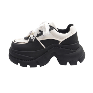 欧货松糕厚底老爹鞋女增高显脚小2026新款春季百搭运动休闲小白鞋