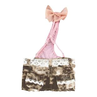 四季宠物牛仔背带裤比熊贵宾泰迪雪纳瑞小型犬带后腿纯棉狗牛仔裤