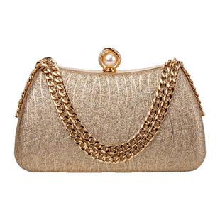 2025新款链条手提小包包宴会包名媛旗袍礼服晚宴手拿包珍珠口金包