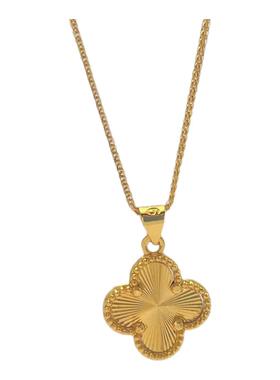 越南沙金四叶草项链女款