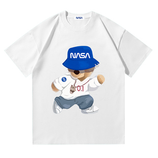 NASA STUSY美式高街2025新款夏装男款上衣服情侣潮牌男士短袖T恤