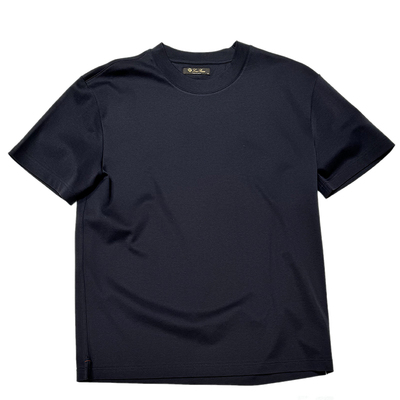 LoroPiana纯色字母刺绣短袖T恤