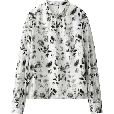 【播奥莱】播商场同款印花衬衫女秋宽松花式上衣BDR3HD1724