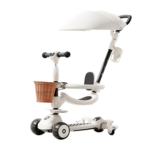 巴比特儿童滑板车1到3岁6新款2025防侧翻可坐可骑宝宝滑滑三合一