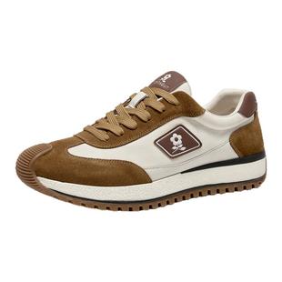 梦特娇男鞋头层牛皮增高冬季加绒保暖棉鞋子男运动休闲真皮阿甘鞋